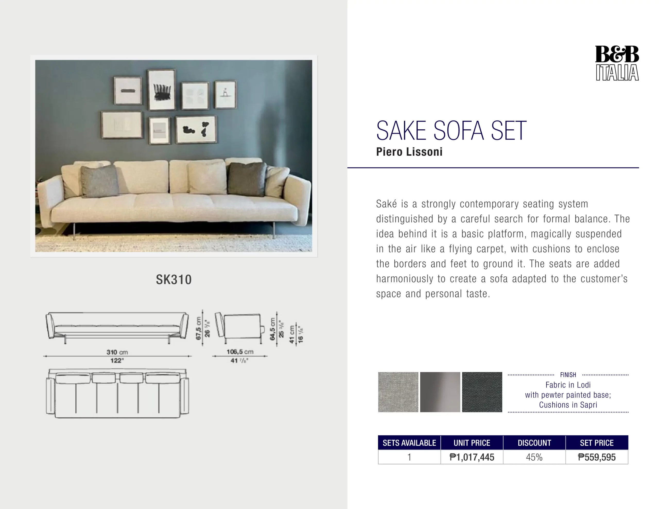 Sale 2023 – Upholstery (July) - B&B Italia Manila